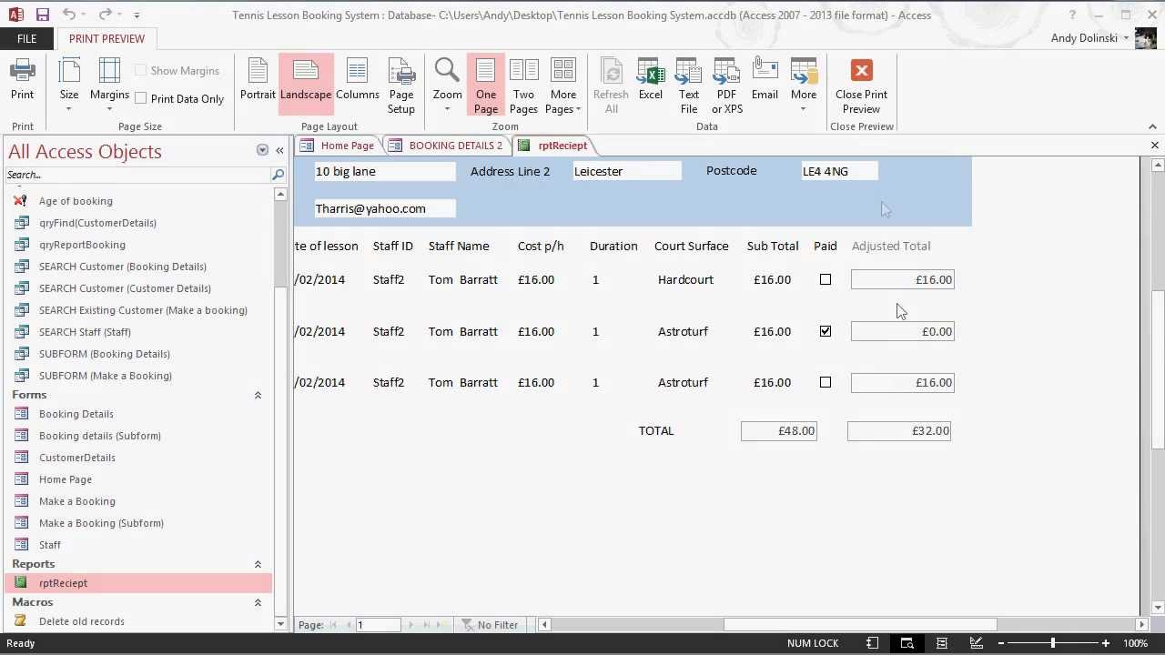 Calculate totals in reports Microsoft Access