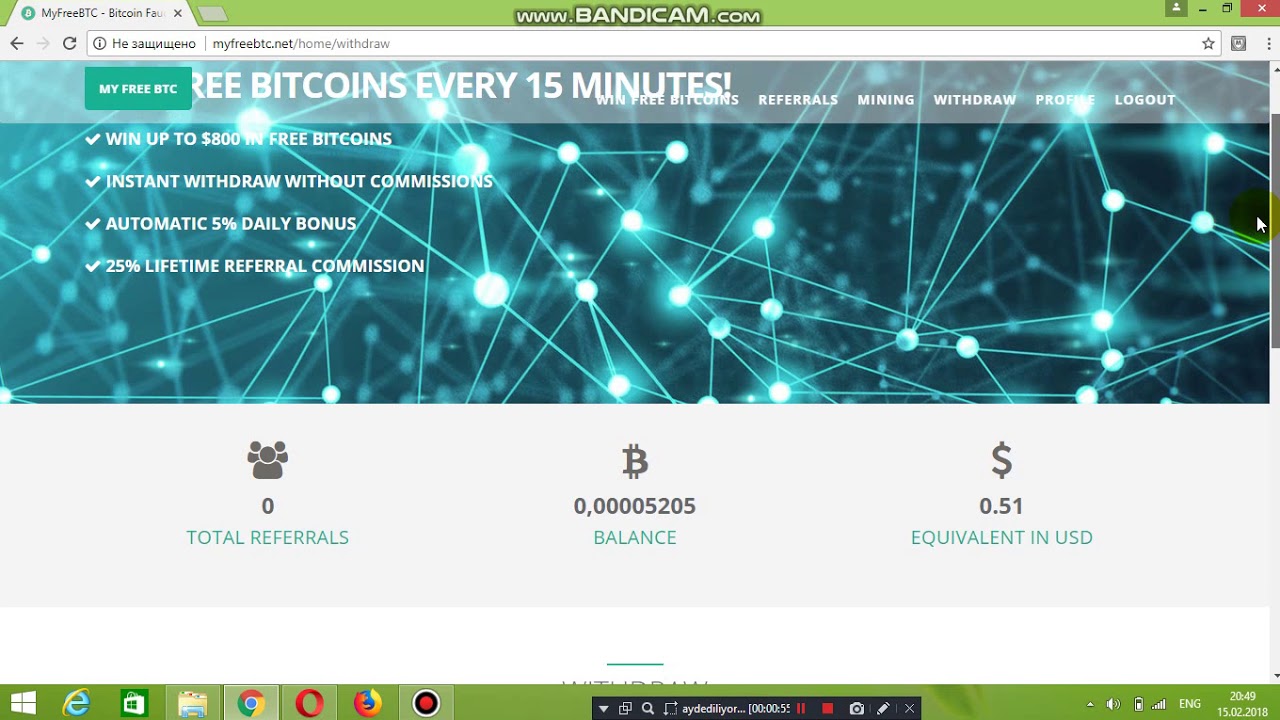 Earn  satoshi every 15 min withdraw 100000 satoshi, link below: