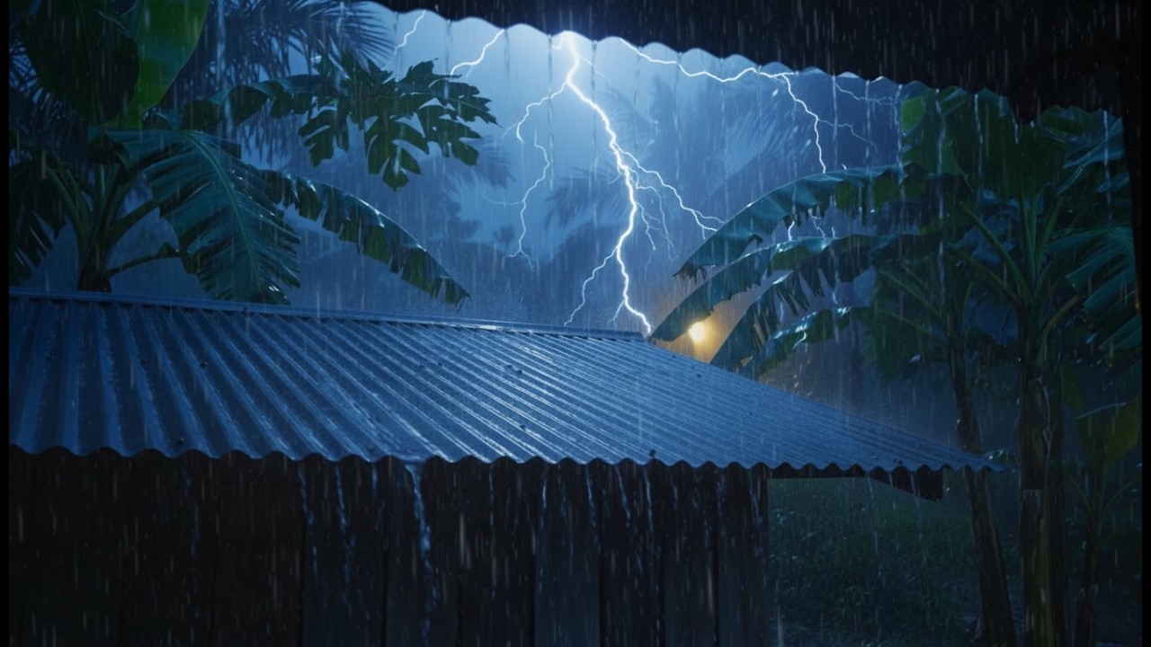 Powerful Thunder & Heavy Rain at a Cozy Forest Cabin 🌧️ Instant Deep Sleep Sounds (No Music)