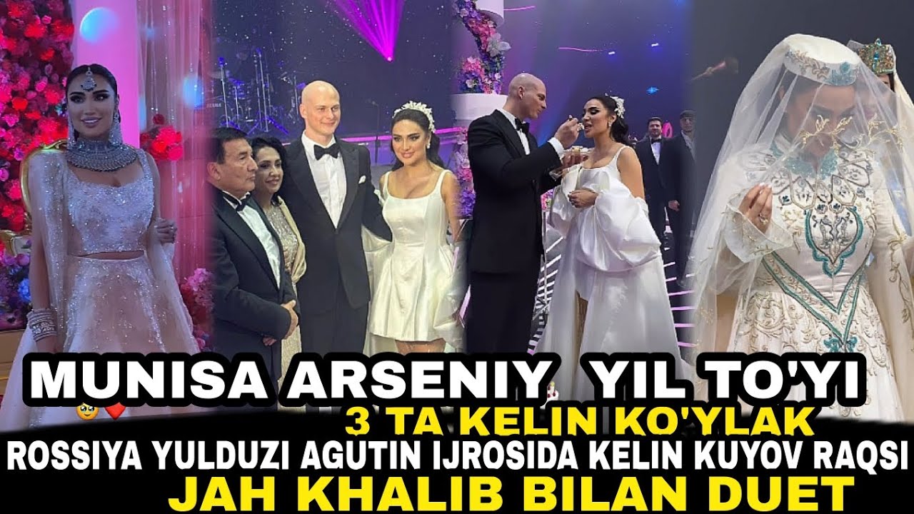 MUNISA ARSENIY YIL TO'YI 3 TA KELIN KO'YLAK AGUTIN IJROSIDA KELIN KUYOV RAQSI