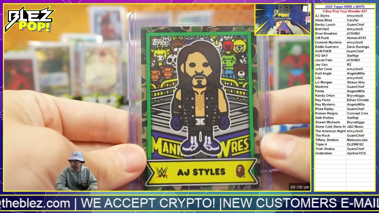 2025 Topps WWE x BAPE 5 Box Pick Your Wrestler #37