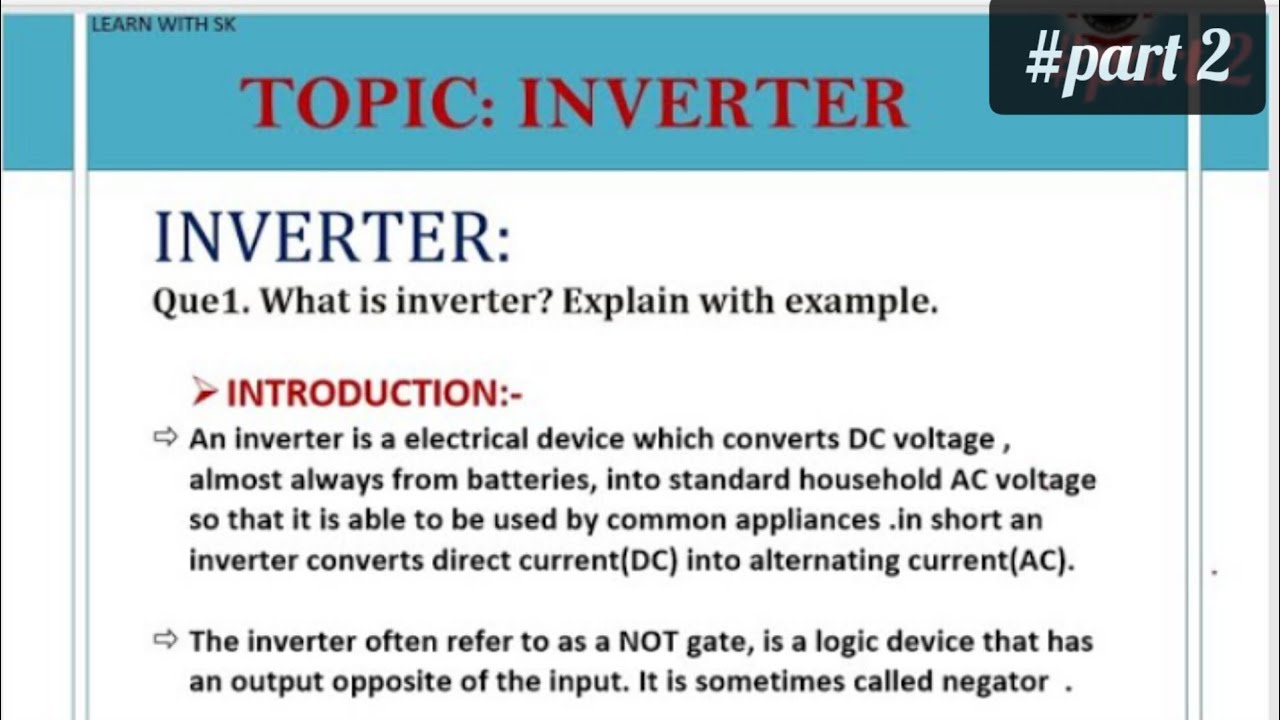 what is inverter? Explain with example. in gujarati.