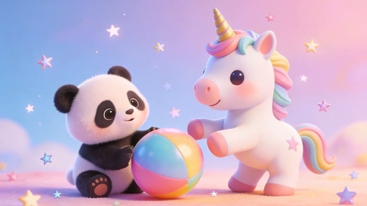 Игры и веселье с малышом-пандой и единорогом 🐼🦄 | Милая детская песенка для малышей 