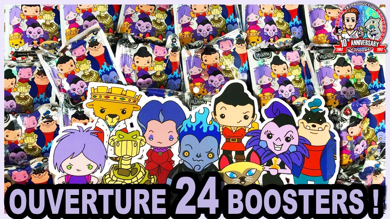 OUVERTURE 24 BOOSTERS PORTE-CLES MECHANTS DISNEY !! Figural Keyring Série 2