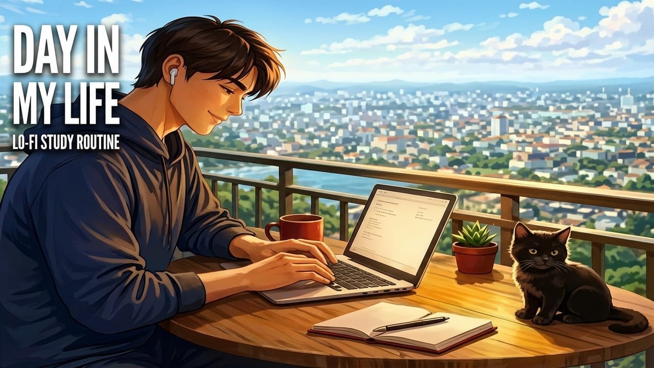 2 Hours of Relaxing Lo-Fi Beats for Study & Work on a Sunny Balcony