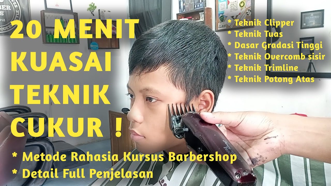 20 Menit Bisa !! Tutorial cukur mudah pola tinggi gradasi dasar auto blurr bagi Barber Pemula