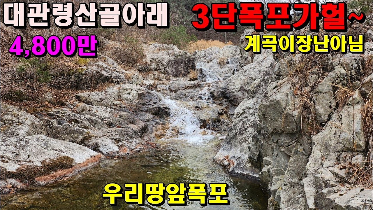 (강릉)대관령산골아래/내땅앞에3단폭포가헐~/계곡이장난아님/242평/4,800만/강릉부동산매매/강릉계곡토지매매/
