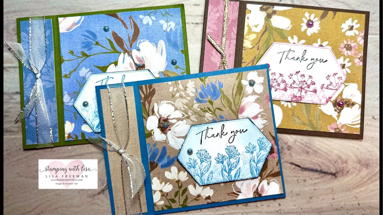 3 Fun Fold Book Binding Cards with Wildly Flowering DSP!!
