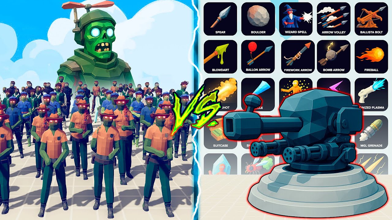 Zombie Army vs 25 Types of Turret Ammo 🔥 Totally Accurate Battle Simulator TABS