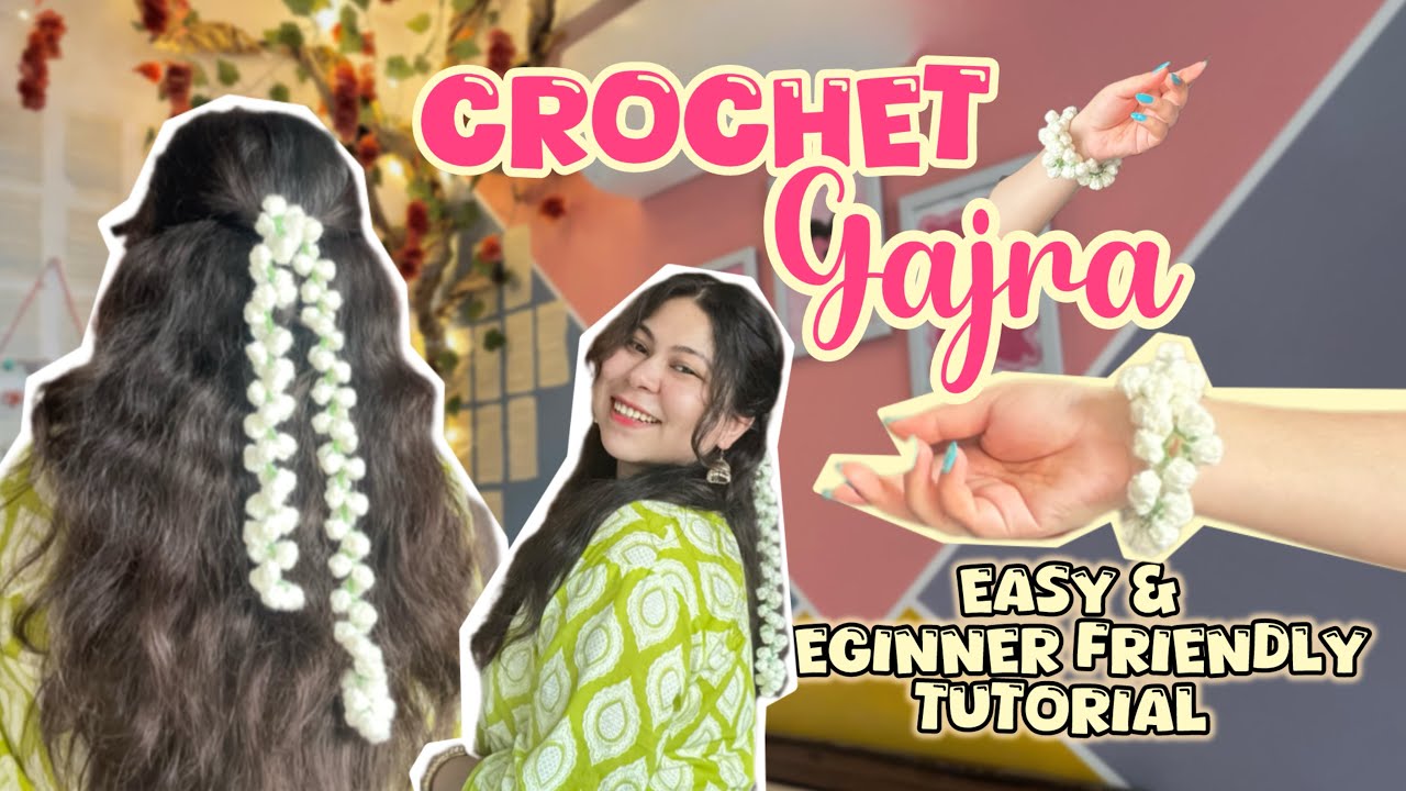 Crochet Gajra Tutorial | beginner friendly | easy | hindi #gajrahairstyle #crochetpatterns #diy  
