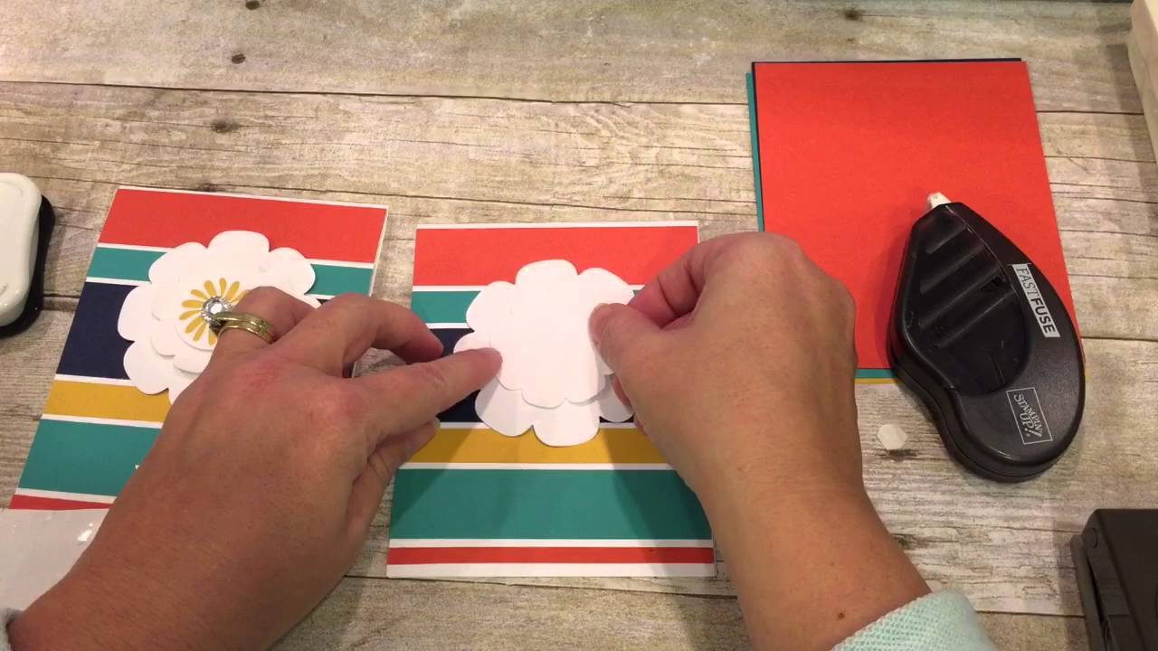 Bright Color and White Flowers Easy Card