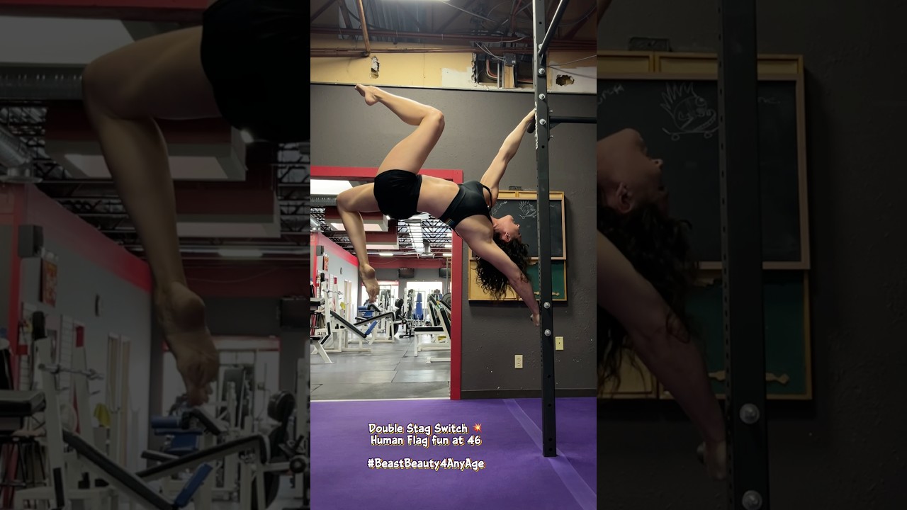 Double Stag Flag Switch at 46 &mdash; Still Lovin&rsquo; the Upside Down‼️ #humanflag #calisthenics