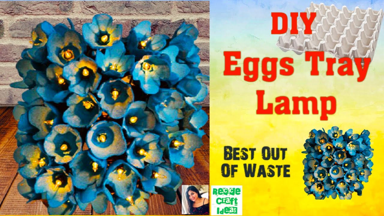 DIY Egg Carton lamp | Easy Home Decor Romantic Lampshade Recycled Egg Tray Craft BEST OUT OF WASTE