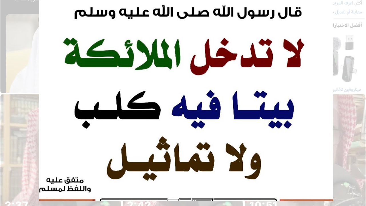(( حكم تربية الكلاب واتخاذ اواني التماثيل ))
