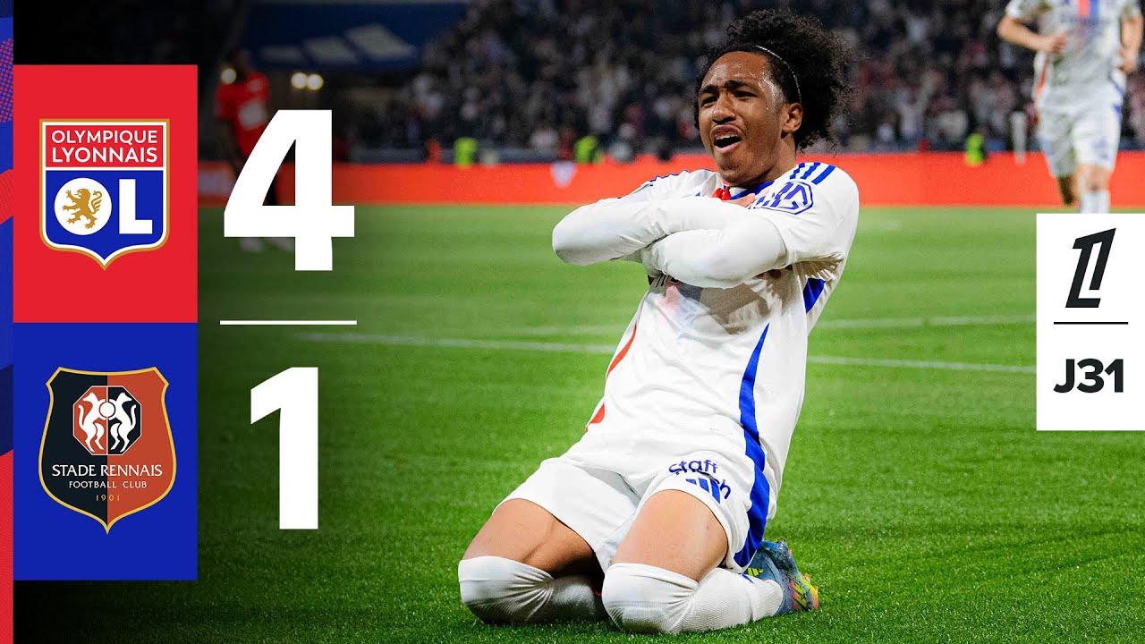 Résumé OL - Rennes : des buts de folie et un petit pas vers l'Europe (4-1)