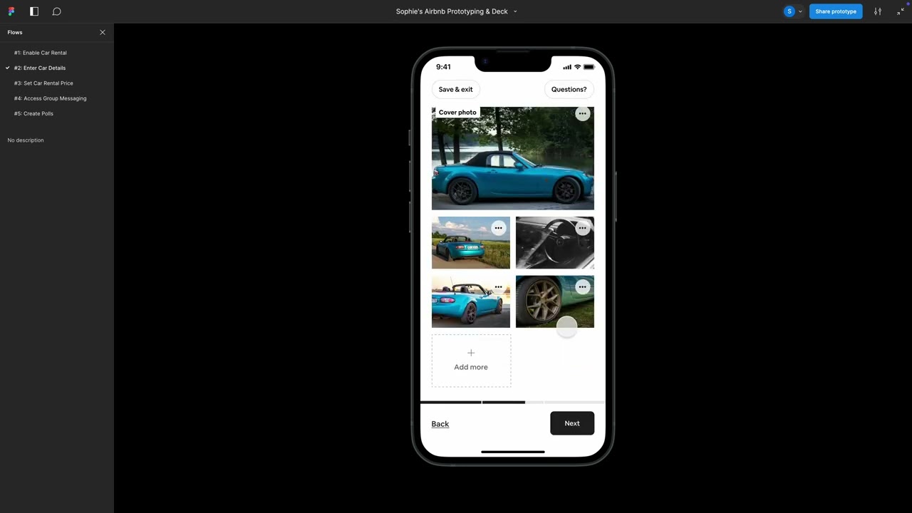 Car Rental n Group Chat with Poll Creation for Airbnb Figma Prototype