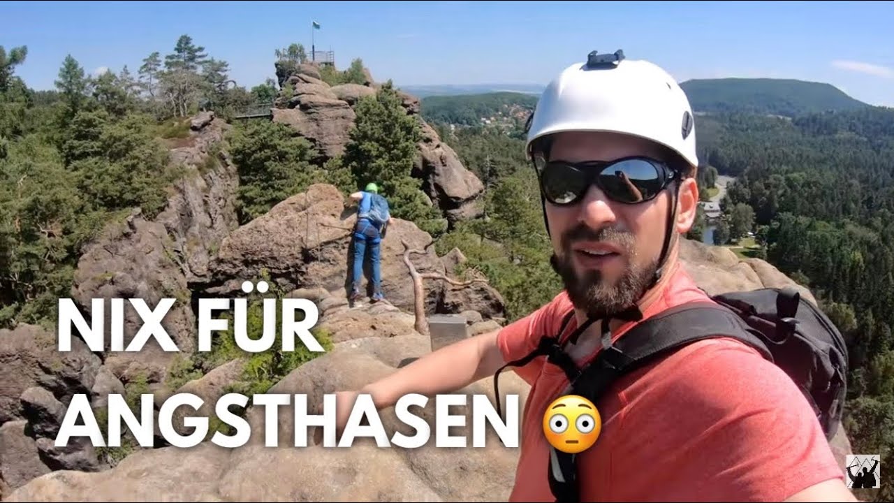 Luftig: Nonnensteig Klettersteig C/D im Zittauer Gebirge, Oberlausitz