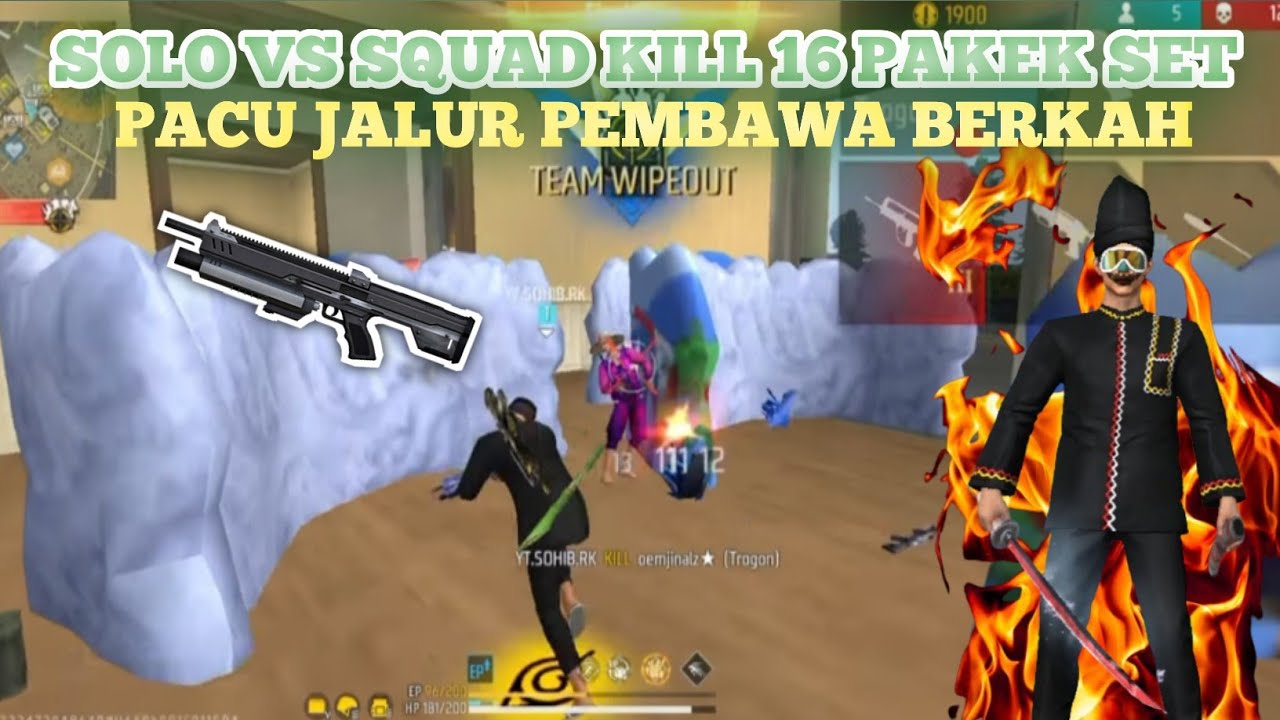 SOLO VS SQUAD KILL 16 PAKEK SET PACU JALUR PEMBAWA BERKAH😎