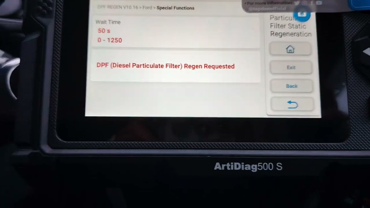 Topdon DPF regen Ford