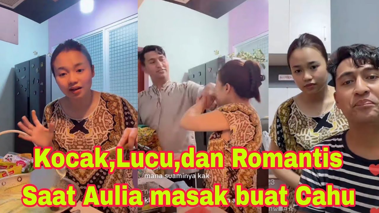 Lucu , kocak, Romantis, saat Aulia masak terong untuk sang Suami Tercinta Cahu