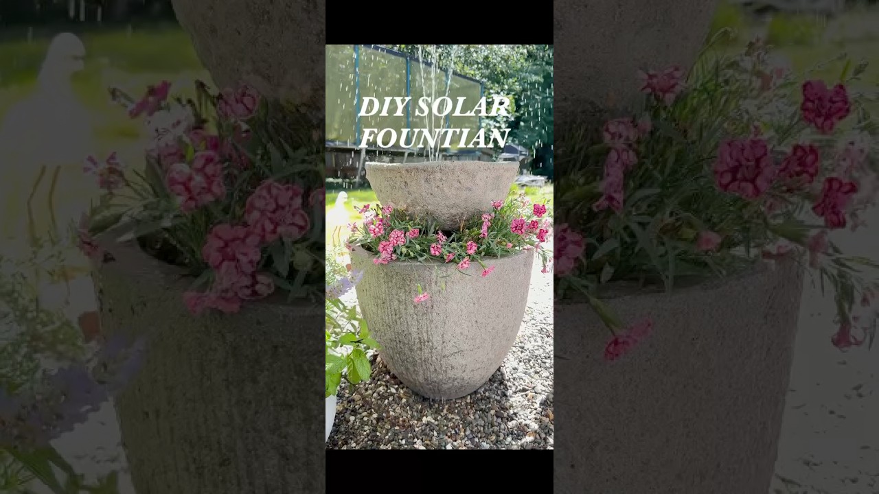 DIY Outdoor Solar Fountain | Using Planters #beautiful #water #fountain #outdoors #diy #creative