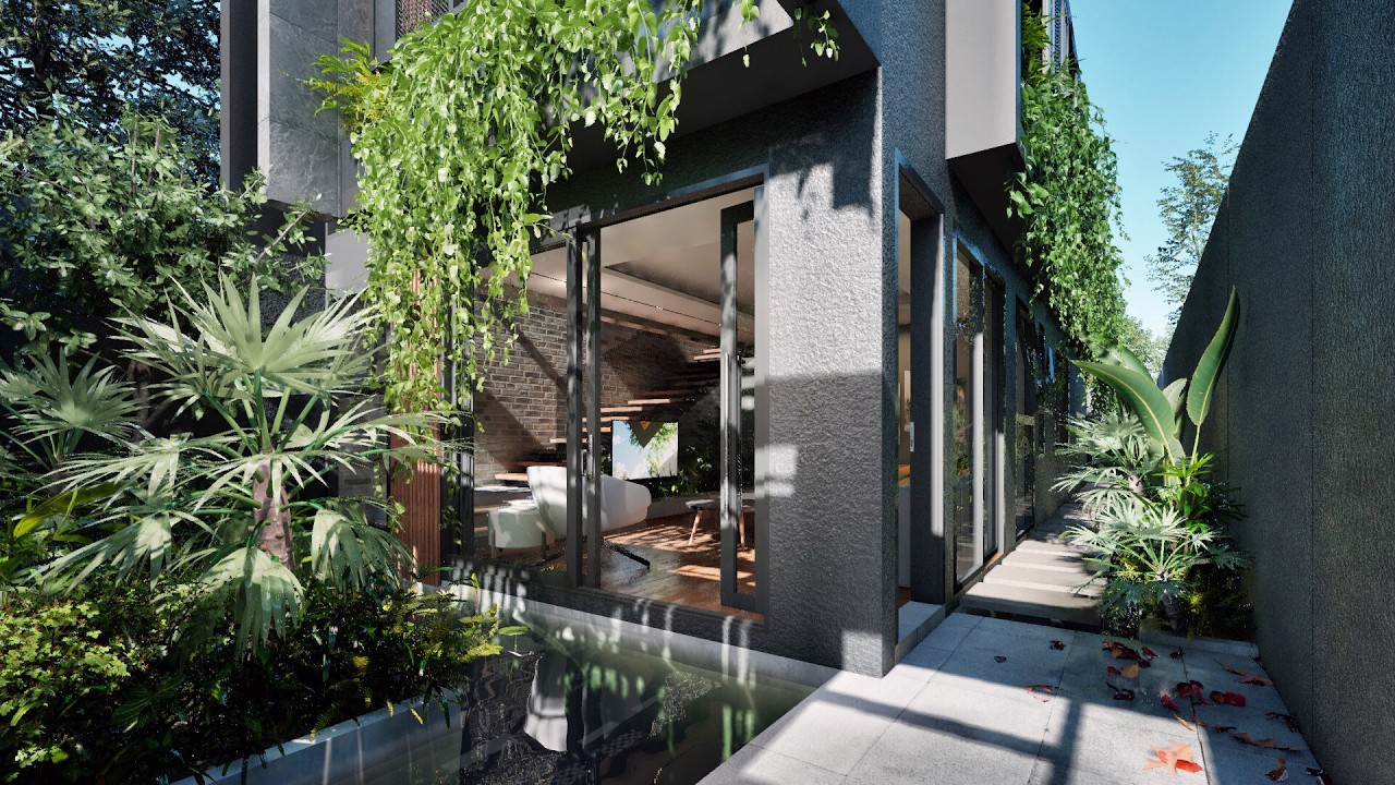 The Off-street House | Lush Tropical 4 Bedroom Townhouse with Ponds & Garden