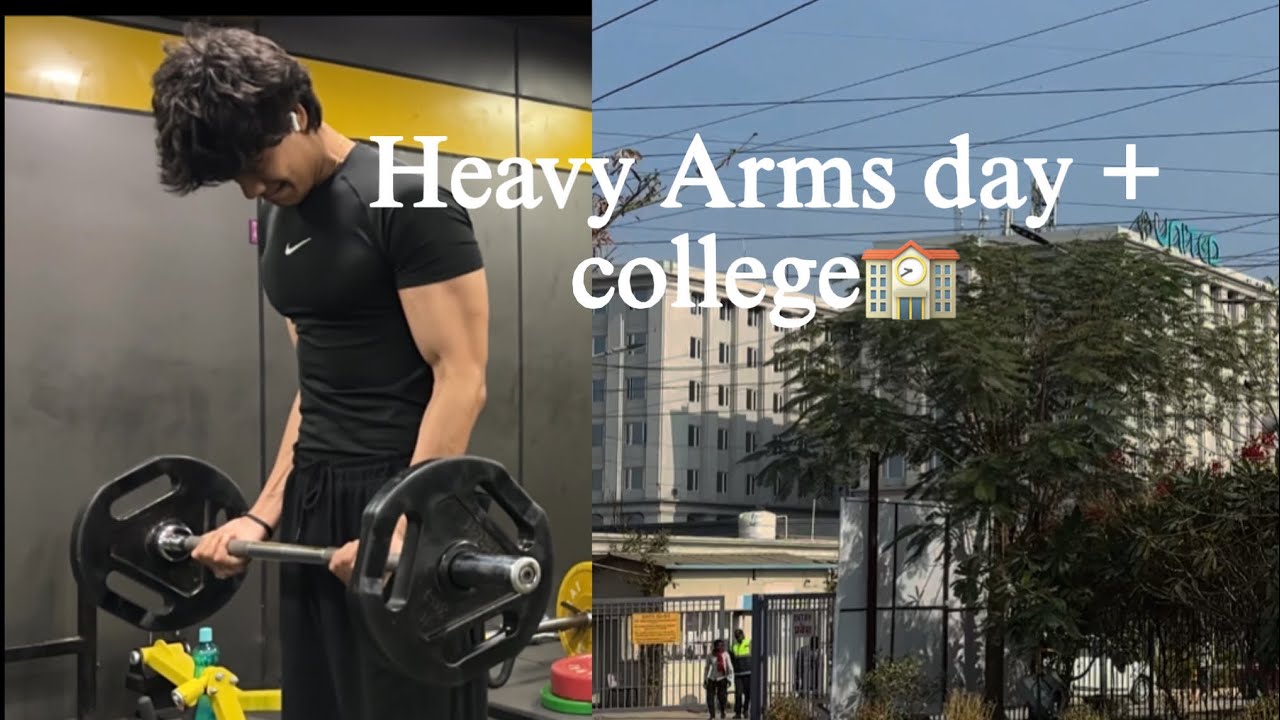 Raw Arms day + college vlog