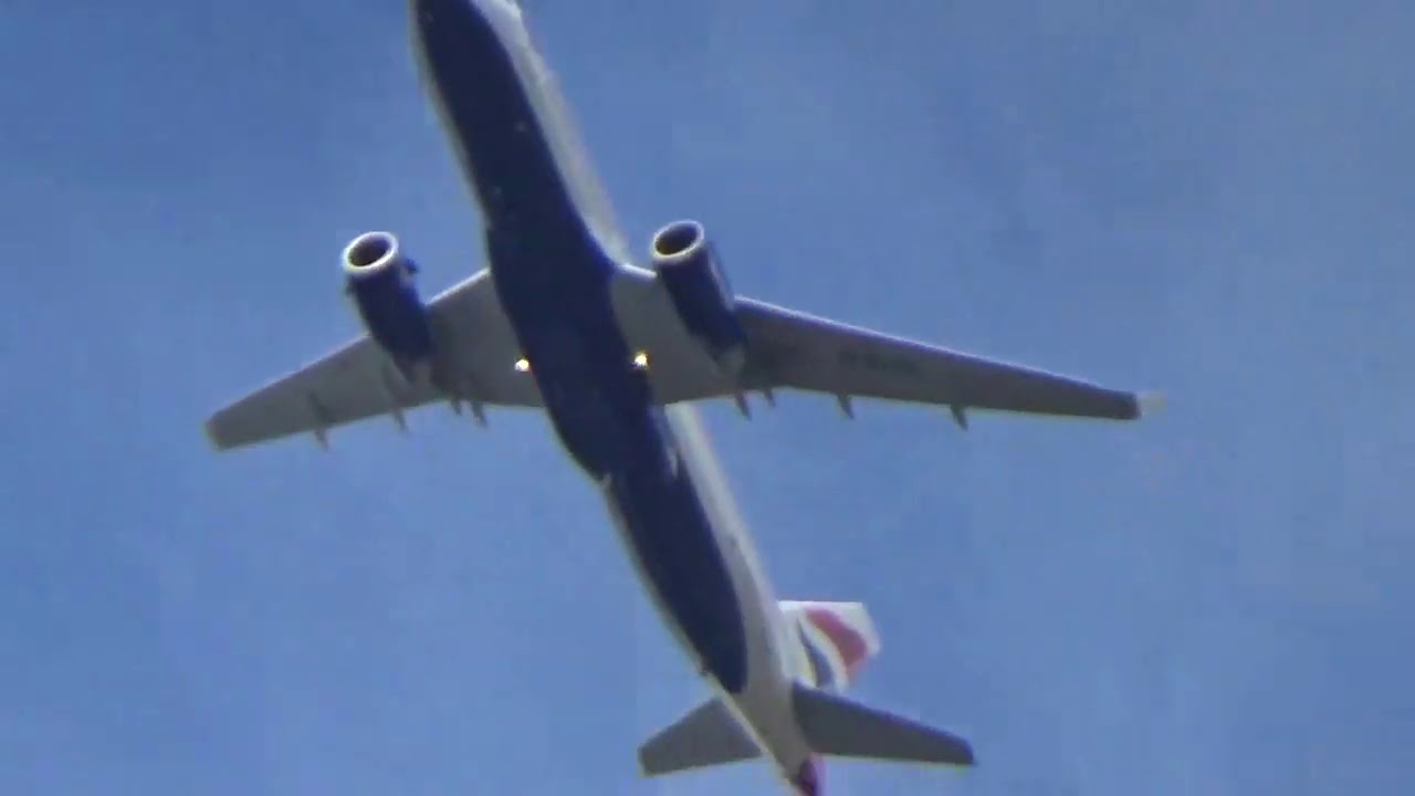 British Airways Airbus A320-232SL G-EUYV BA2648 flying over Windsor Great Park