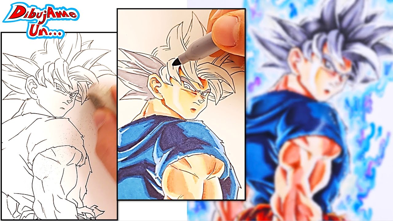 Mi DIBUJO de GOKU Ultra Instinto más ÉPICO MATERIALES ESCOLARES || DibujAme Un...