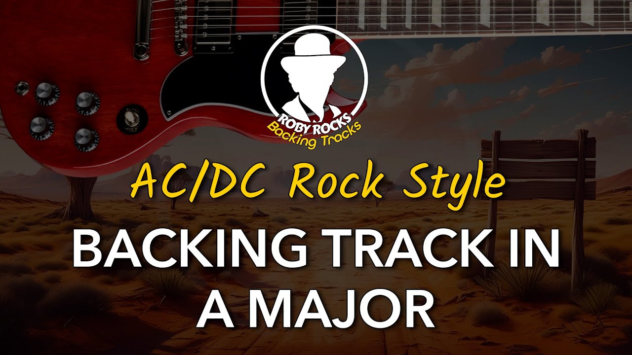 AC/DC Rock Style Guitar Backing Track in A Major