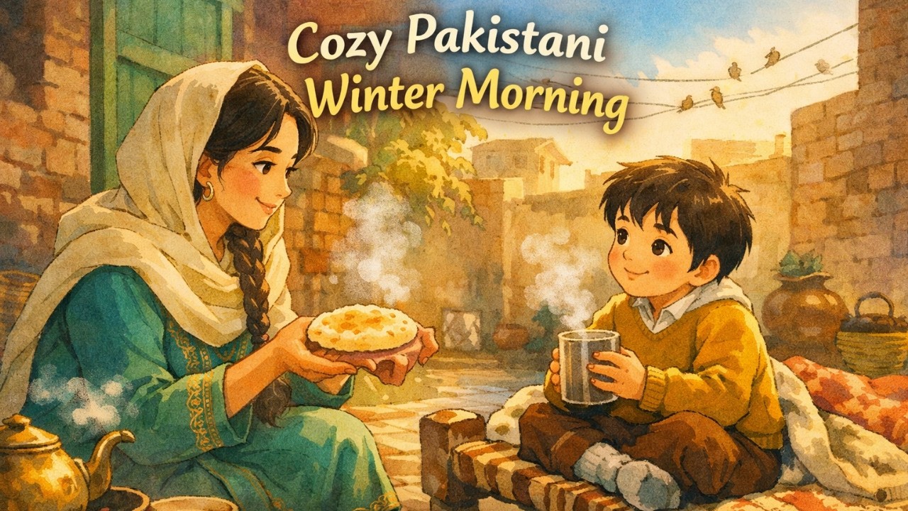 A Cozy Pakistani Winter Morning | Bread, Steam & Soft Conversations | Ghibli-Style