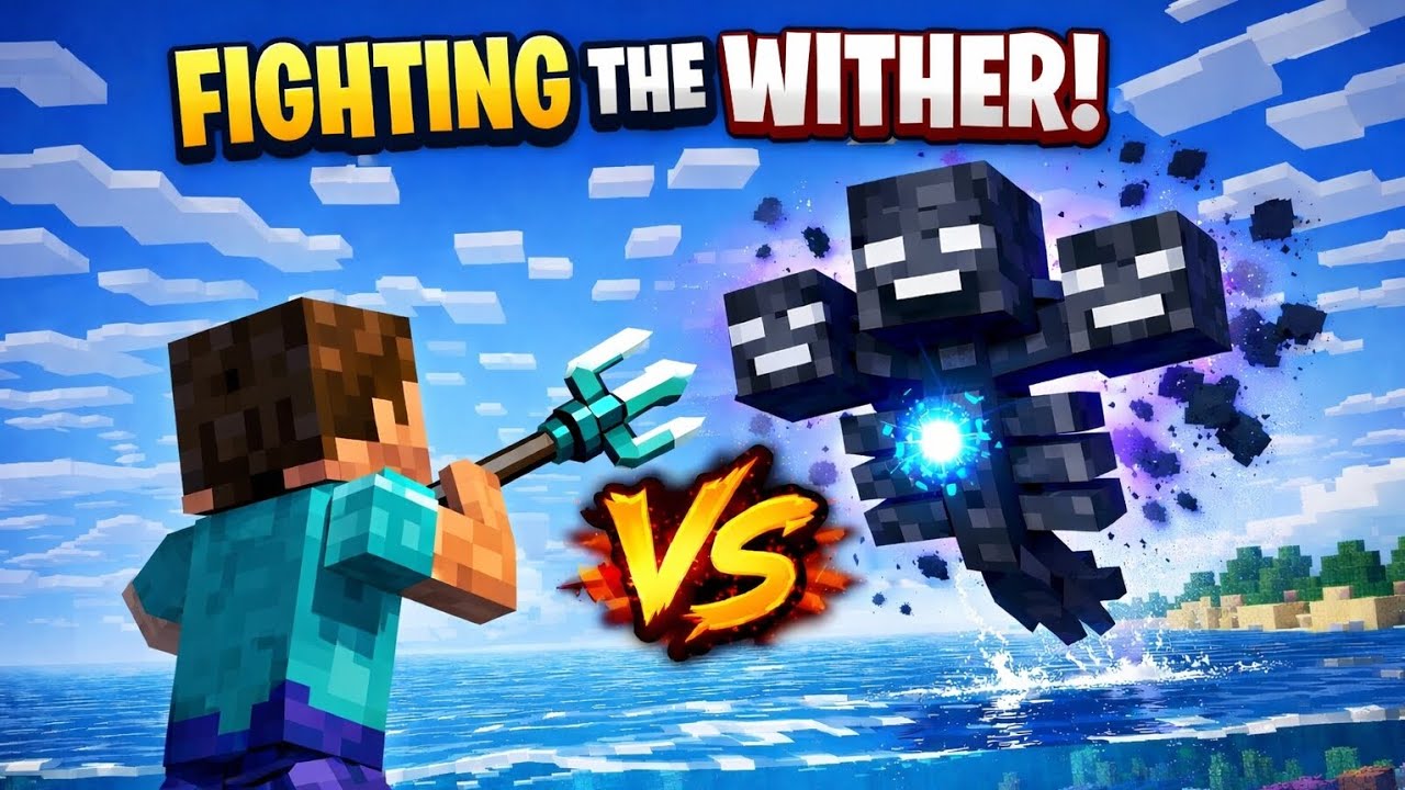 Can I able to defeat Wither using Trident in minecraft bedrock #minecraft #minecraftchallenge 