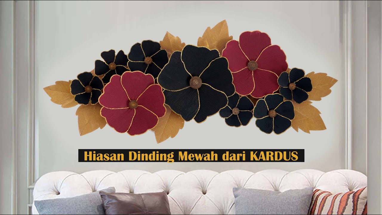 Membuat hiasan dinding metal hanya dari KARDUS ! Dekorasi rumah mewah dari barang bekas !