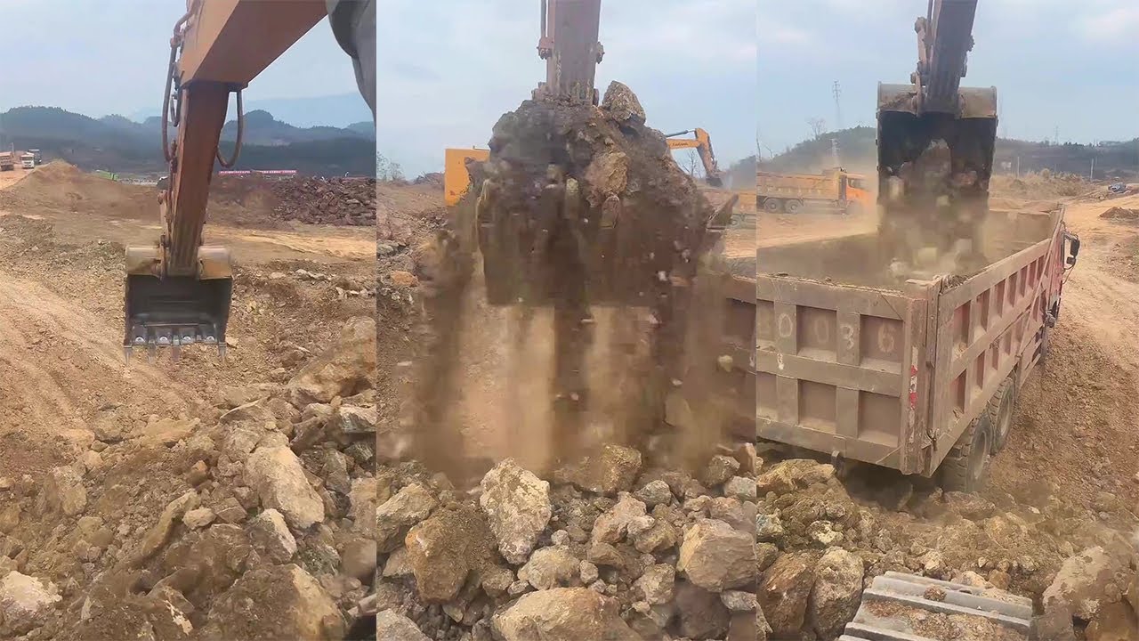 How To Excavators Load Soil Onto Trucks Professionally P849 #excavator #truck #soil