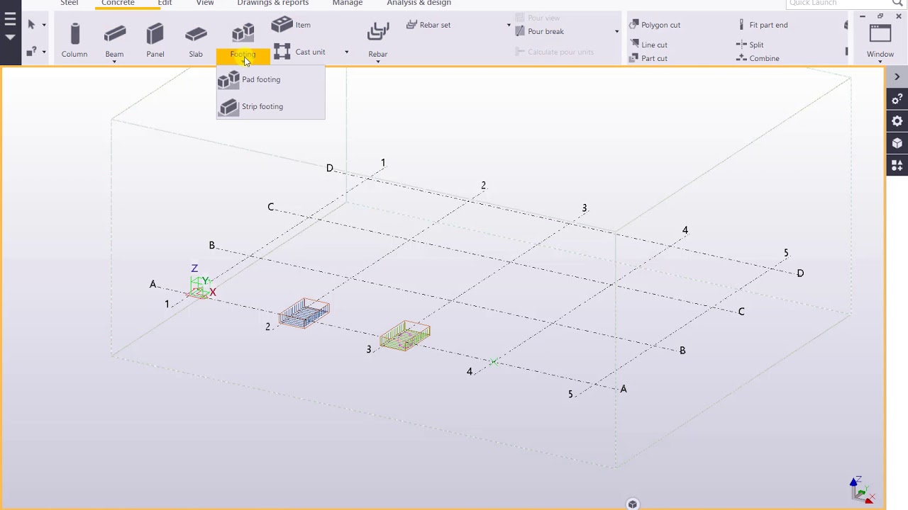 Footing Reinforcement (Tekla structures)