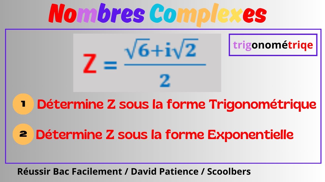 Chapitre 8: Nombre Complexe/ Forme Trigonométrique Et Exponentielle