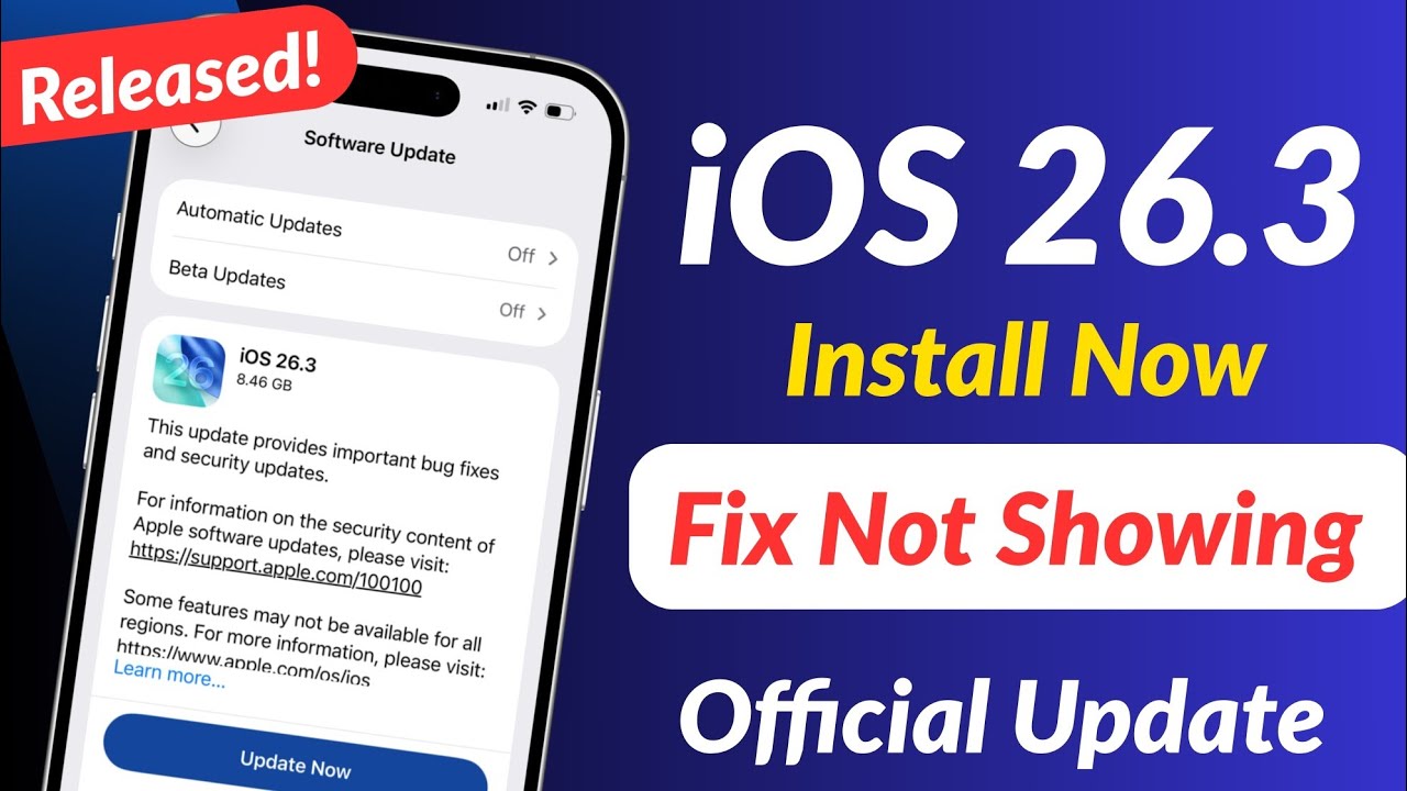 How To Install iOS 26.3 official | iOS 26.3 Official Update Not Showing | iOS 26.3 Not Showing |