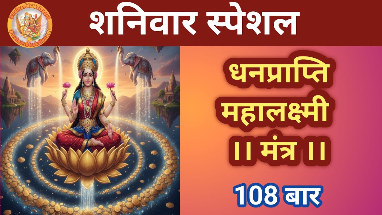 धनप्राप्ति महालक्ष्मी मंत्र  | 108 बार | धन वर्षा मंत्र | Maa Laxmi Powerful Mantra for Money |