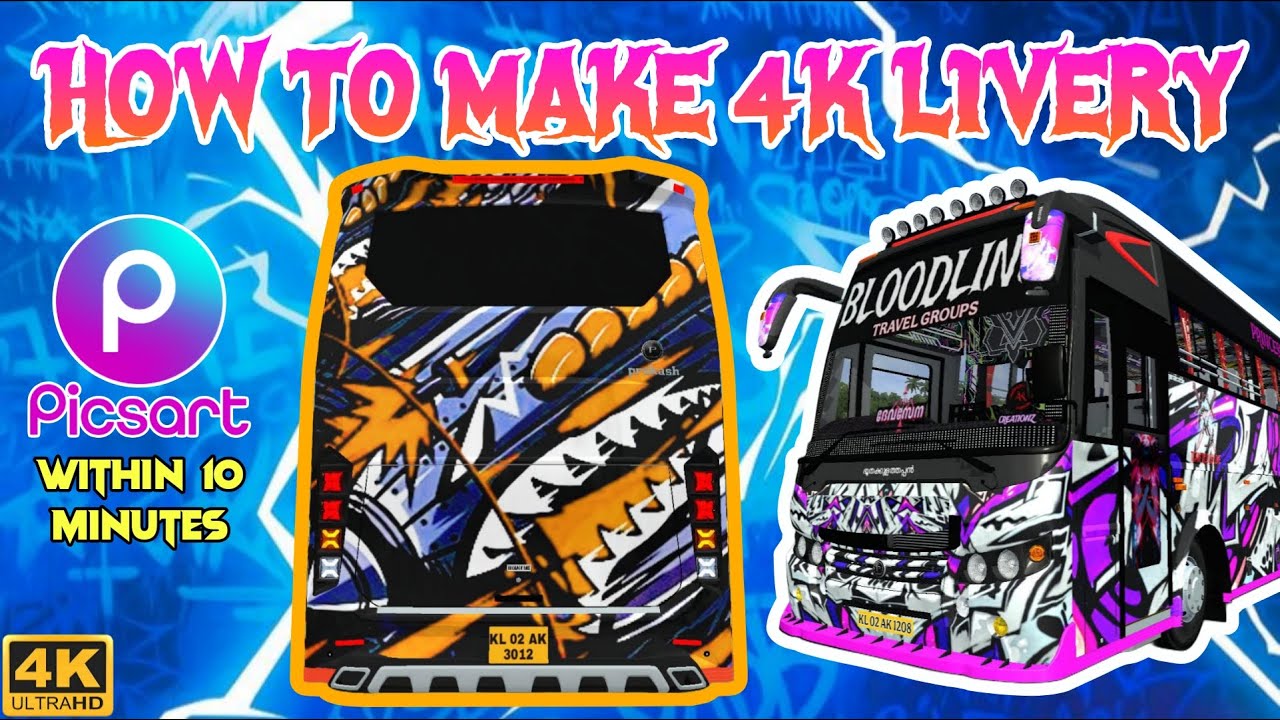 HOW TO MAKE 4K LIVERY FOR BUSSID/PICSART/WITHIN 10 MINUTES #bussid  #bussimulatorindonesia #gaming