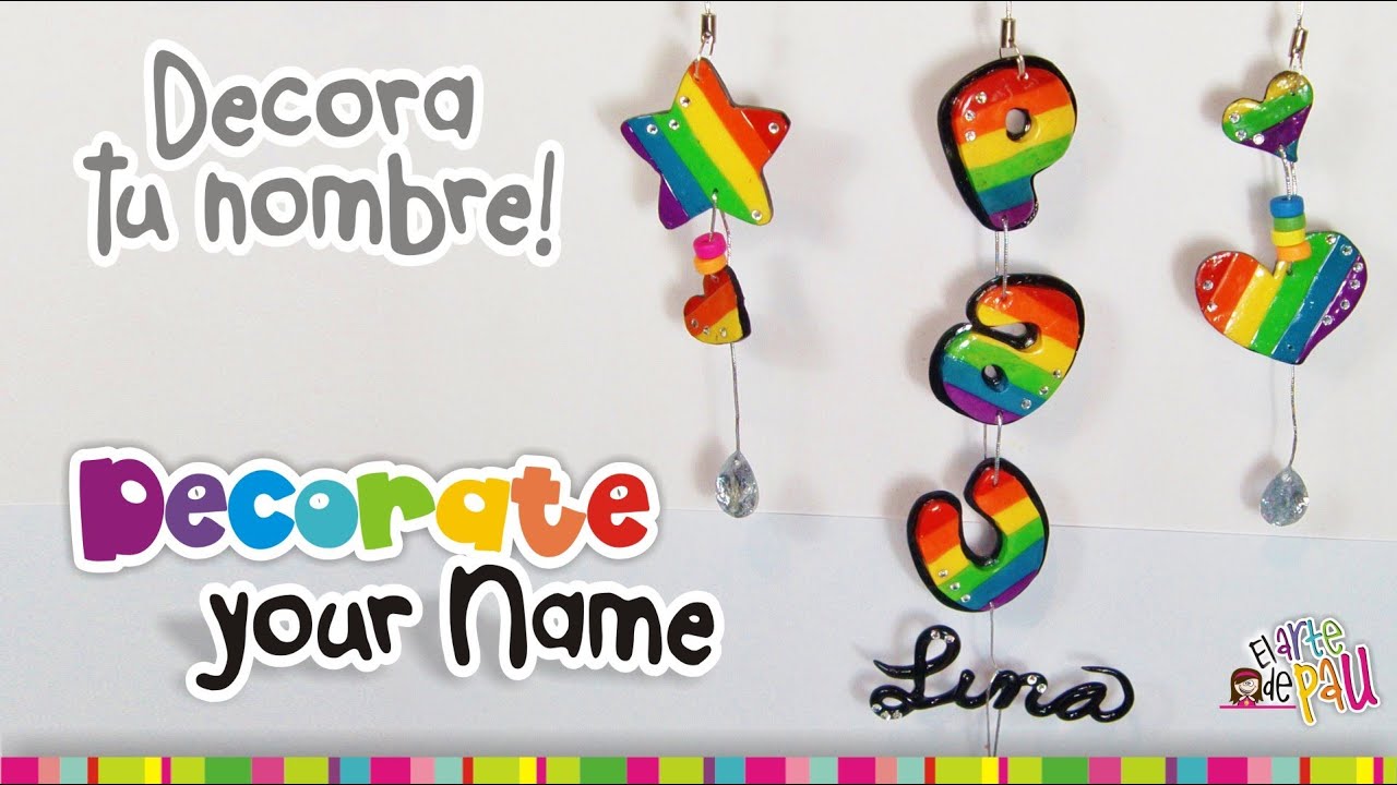 Decorate your name Polymer Clay Tutorial / TU NOMBRE DECORADO en arcilla polimérica