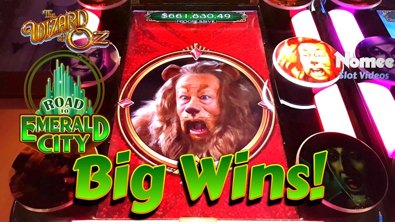 Road to Emerald City Slot Machine - Cowardly Lion Bonuses - Big Wins!