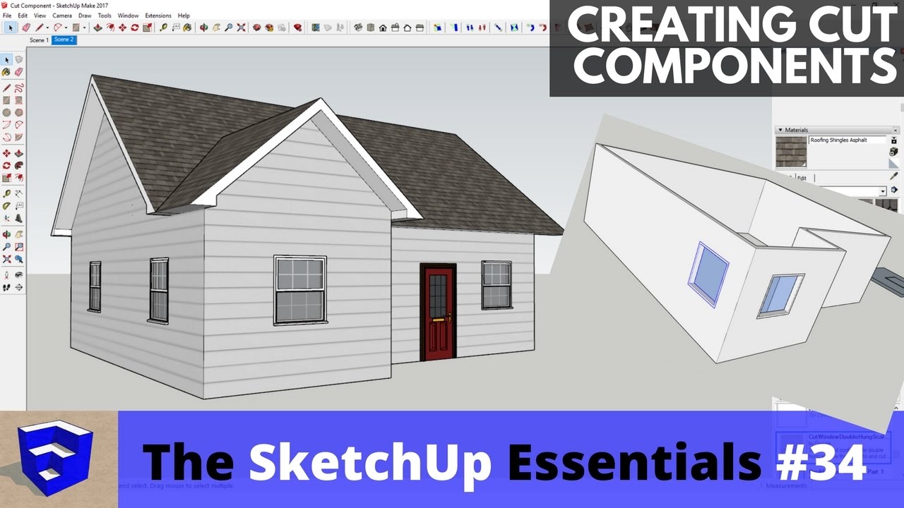 Создание вырезанных компонентов в SketchUp — Основы SketchUp #34