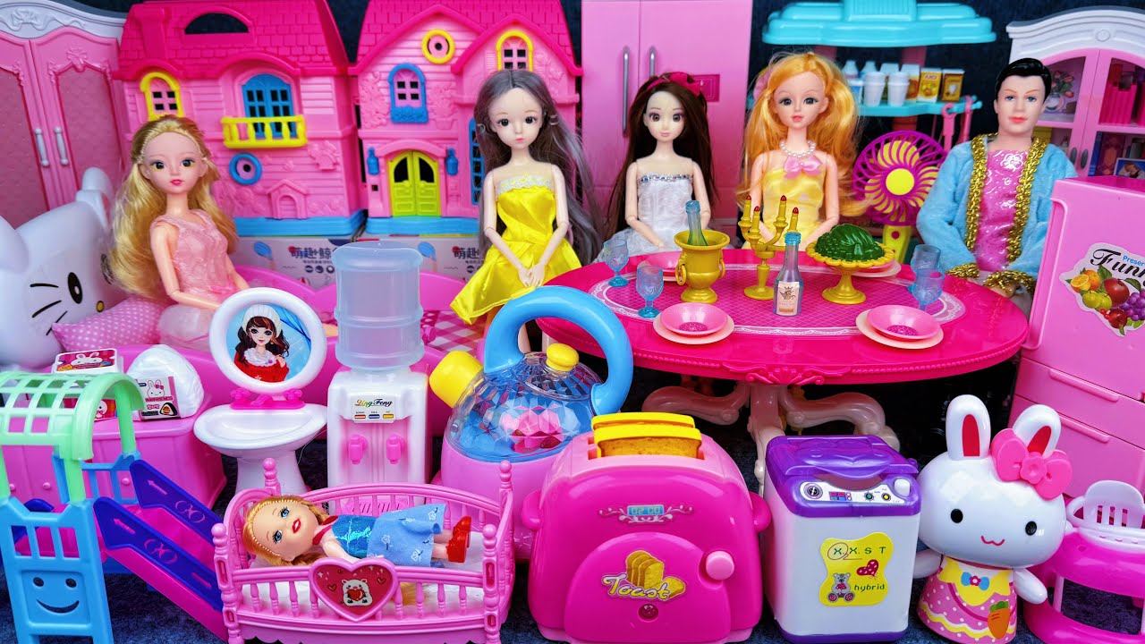 12 Minutes Satisfying with Unboxing Cute Princess House ＆ Kitchen Set Toys Review | ASMR