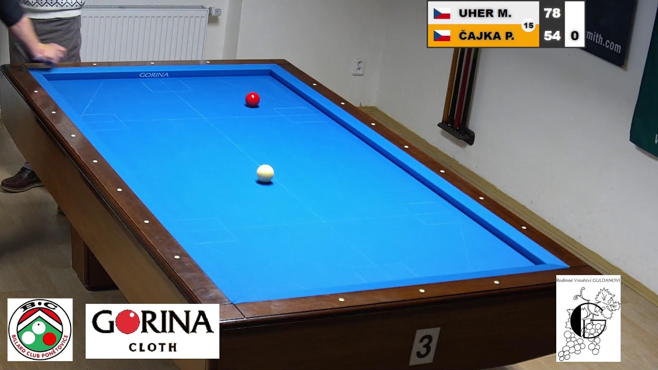 Czech league | 1-cushion | D2 | 11th round | Miroslav Uher v Petr Čajka