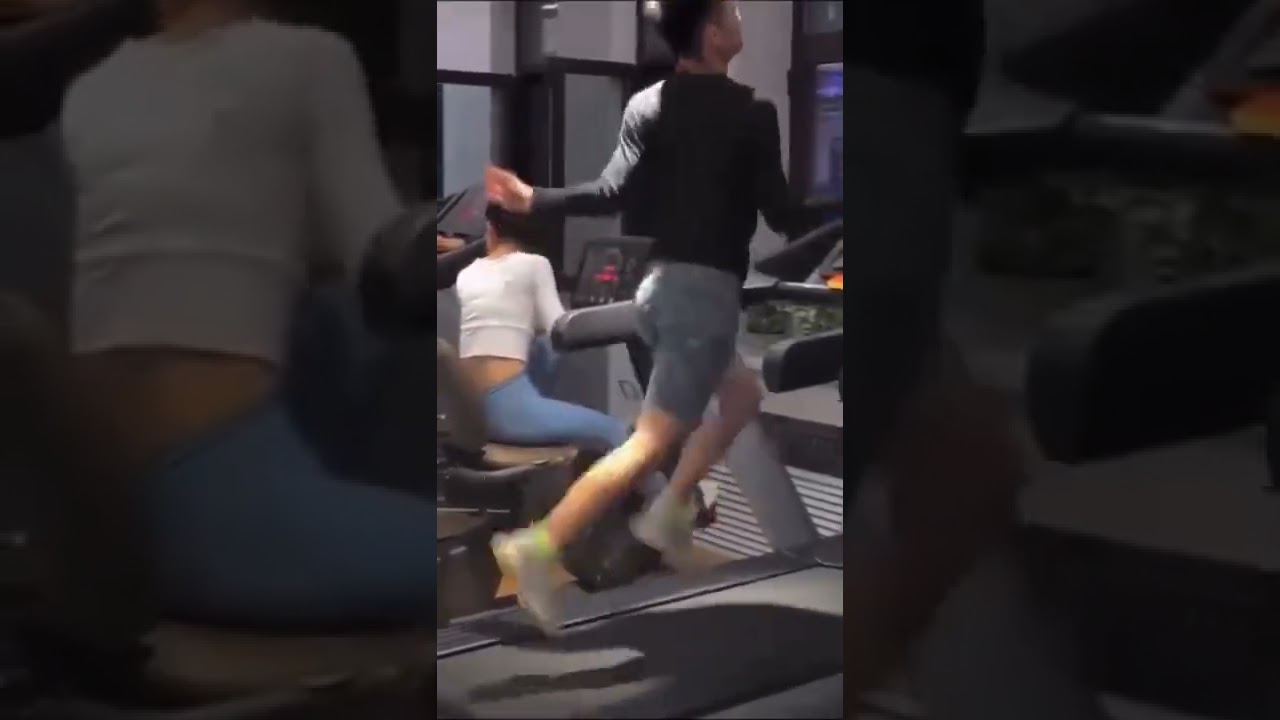【衝撃映像】ランニングマシンをオネエ走りで走る人に隣のお姉さんが爆笑ww 話題　面白い　#shorts ショート　short