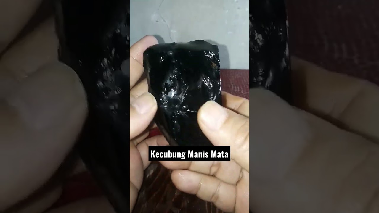 Batu Kecubung Wulung Manis Mata, Batu Khas Kalimantan Barat, Batu Hitam Disenter Ungu Susah Dapetnya
