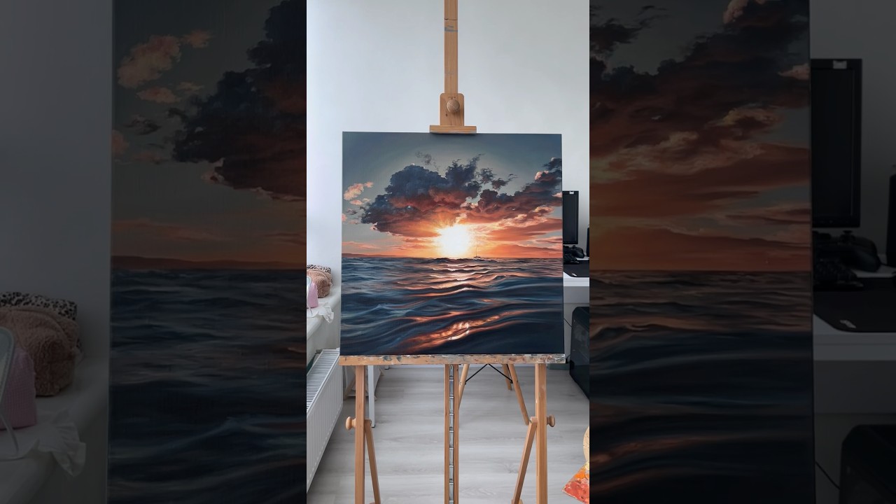 The light through the darkness #oilpainting #sea #seascape  #artprocess #artlovers #sunset #artwork