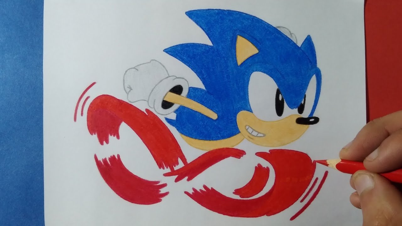 Dibujando a Classic Sonic Super Peel Out | Drawing Classic Sonic Super Peel Out