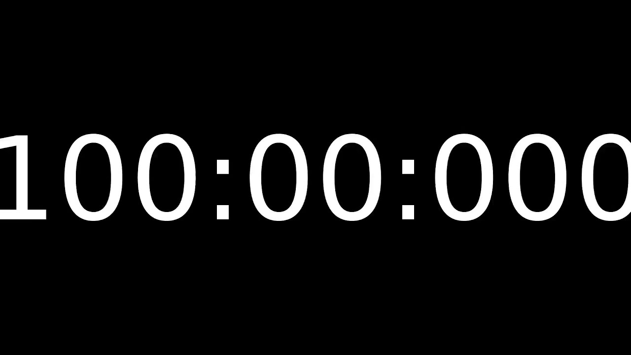 100 Minute Countdown Timer with Milliseconds