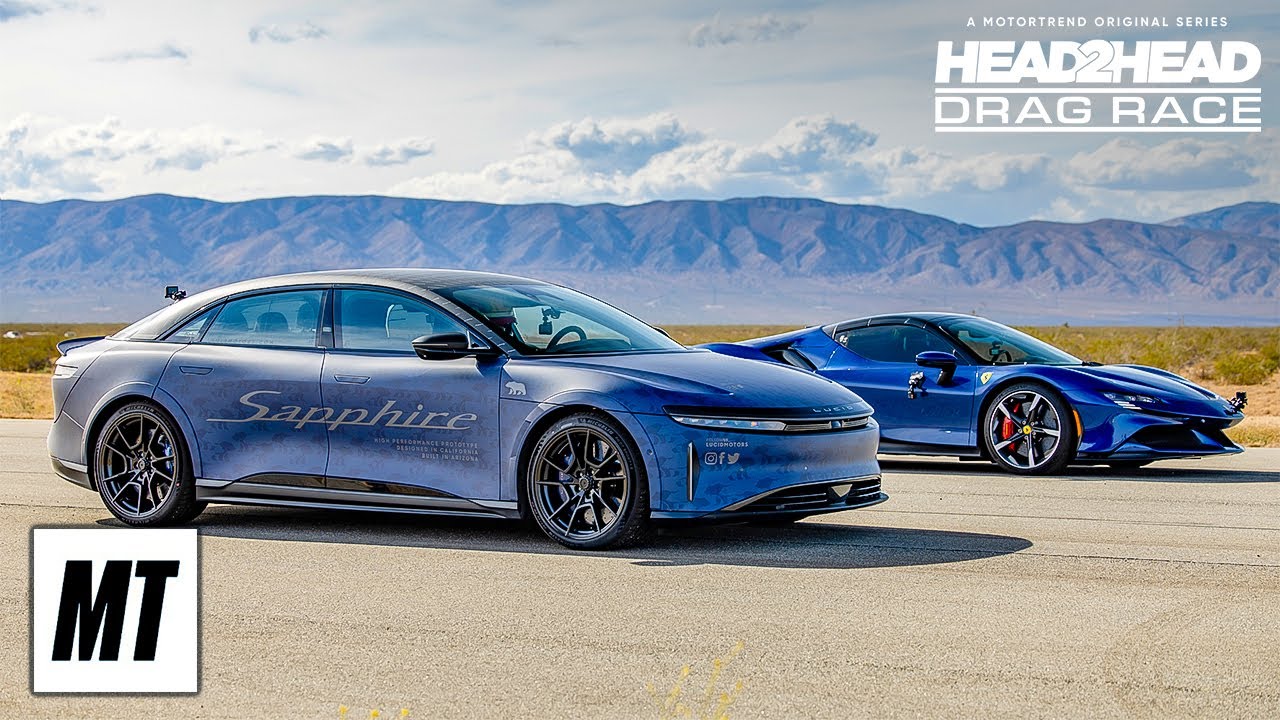 Ferrari SF90 Spider vs Lucid Air Sapphire | Head 2 Head Drag Race | MotorTrend